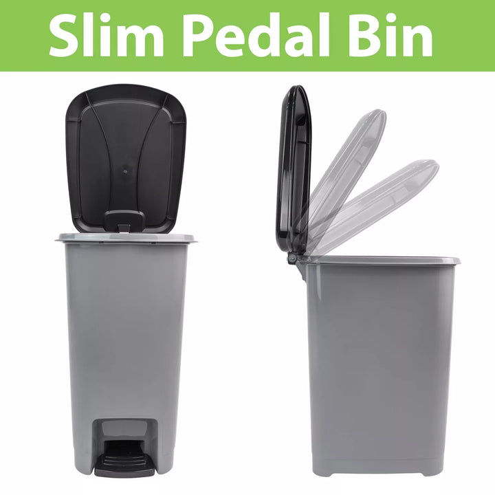 JVL Slim Pedal Bin 10L