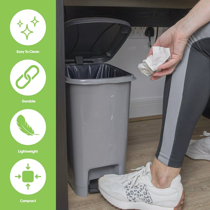 JVL Slim Pedal Bin 10L