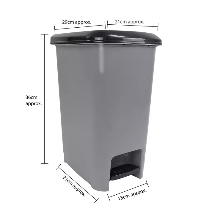 JVL Slim Pedal Bin 10L