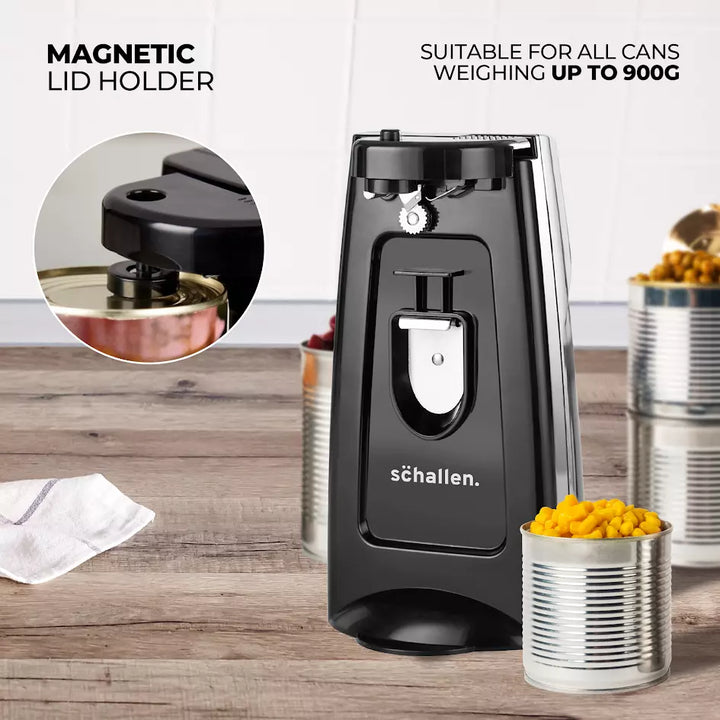 Tower 3-in-1 Electric Can Opener with Knife Sharpener & Bottle Opener, Black