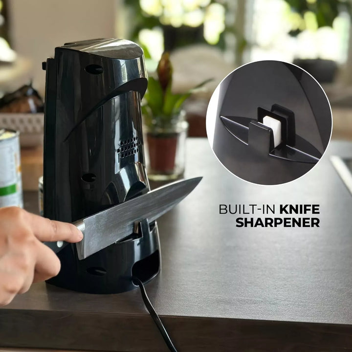 Tower 3-in-1 Electric Can Opener with Knife Sharpener & Bottle Opener, Black