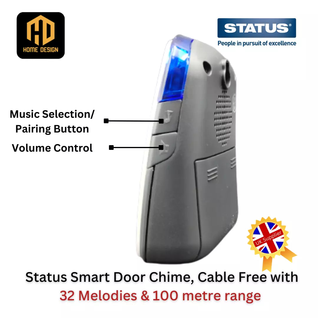 Status Door Chime with Strobe Cable Free for Hearing Impaired/Deaf