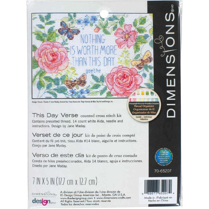 Counted Cross Stitch Kit: This Day Verse