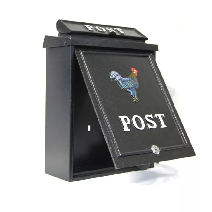 Arboria Wall Mounted Cast Iron Mailbox Cockerel Design