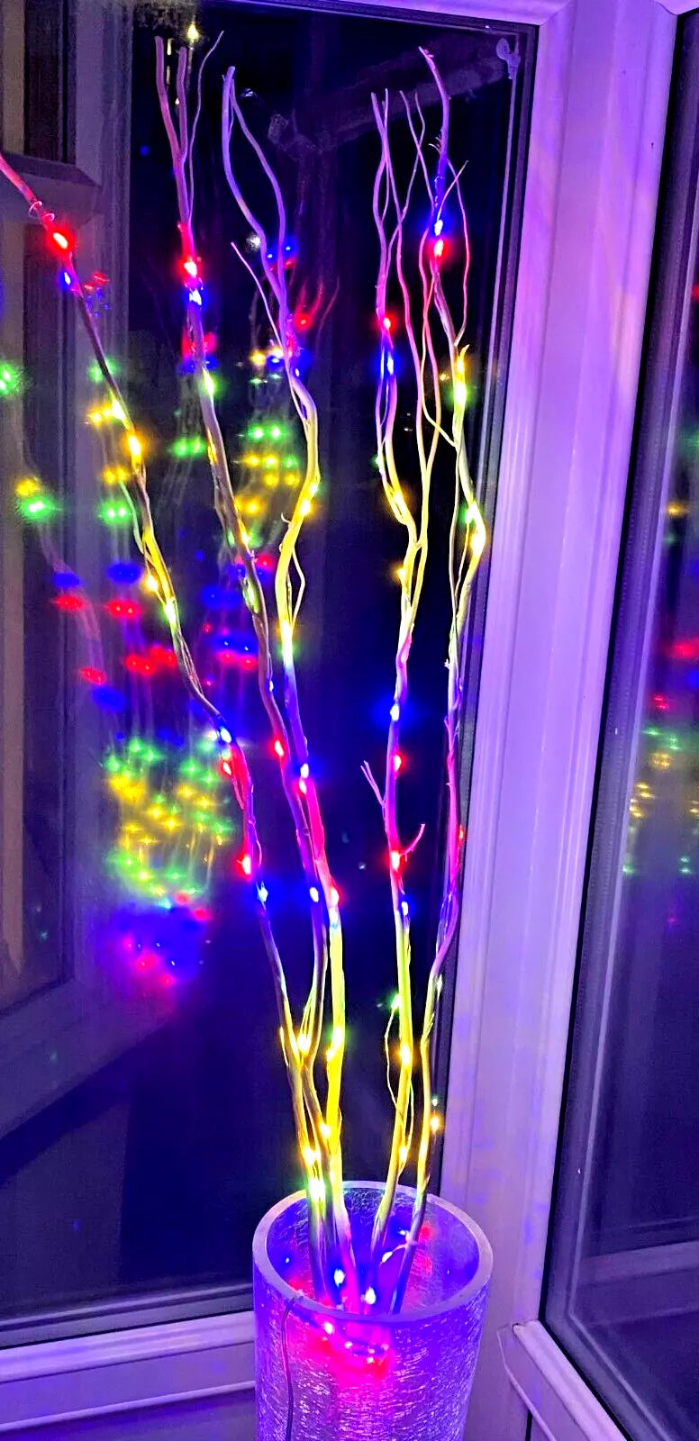 Premier 1.2m White Branch Twig Light 80 Leds Multi