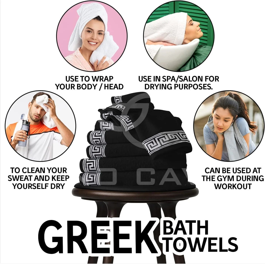 Gaveno Cavaila Towel Bale Set 500 GSM 8 Piece Towel Set Black