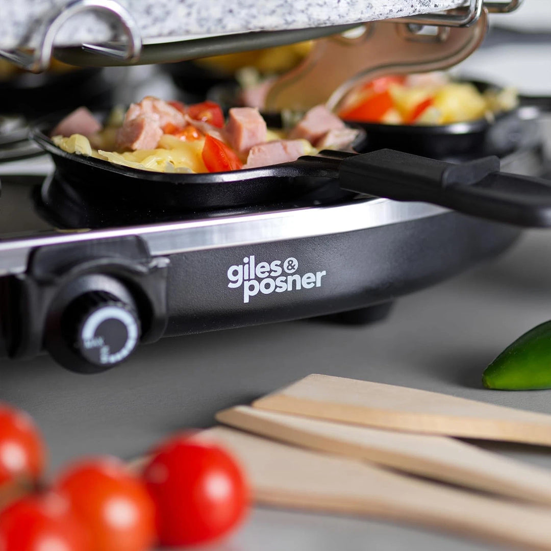 Giles & Posner Electric Stone Raclette Grill - Indoor Tabletop 8 Person