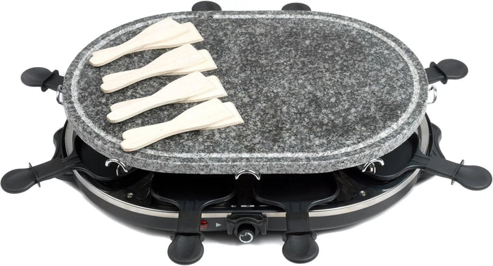 Giles & Posner Electric Stone Raclette Grill - Indoor Tabletop 8 Person