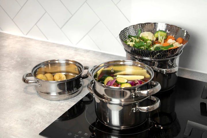 KitchenCraft Stainless Steel Collapsible Steaming Basket, 28cm