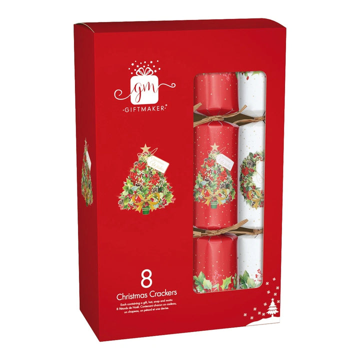Pack of 8 Traditional Foliage Christmas Crackers