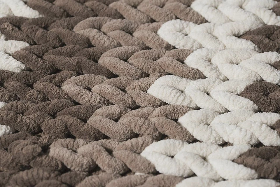 Croydex Chunky Knitted Bath Mat Non-Slip Backing Coffee
