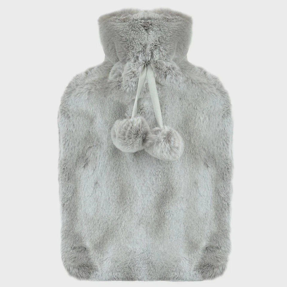 Super Soft 2L Two Tone Hot Water Bottle Grey