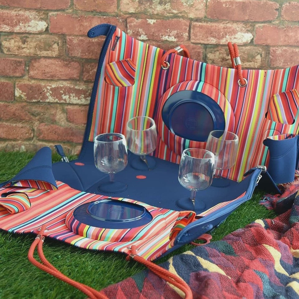 Picnic Bag 4 Person Large Convertible Set Insulated Wine Holder Accessories