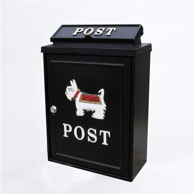 Arboria Wall Mounted Cast Iron Mailbox Scotty Dog Design