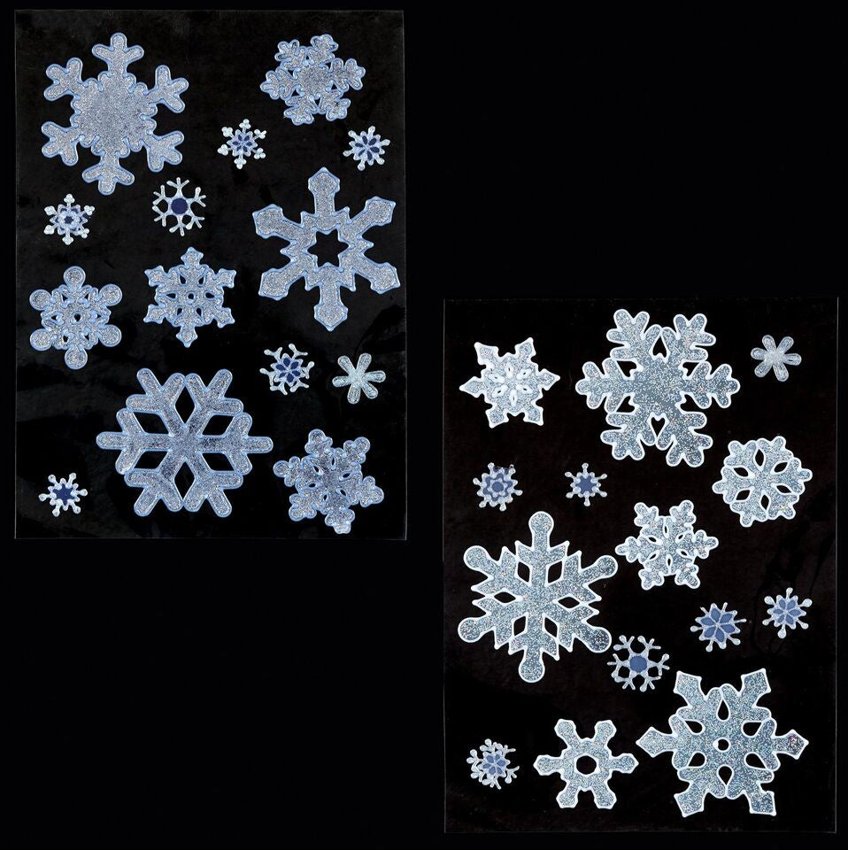 Premier 14Pc Snowflake Window Stickers Asstd