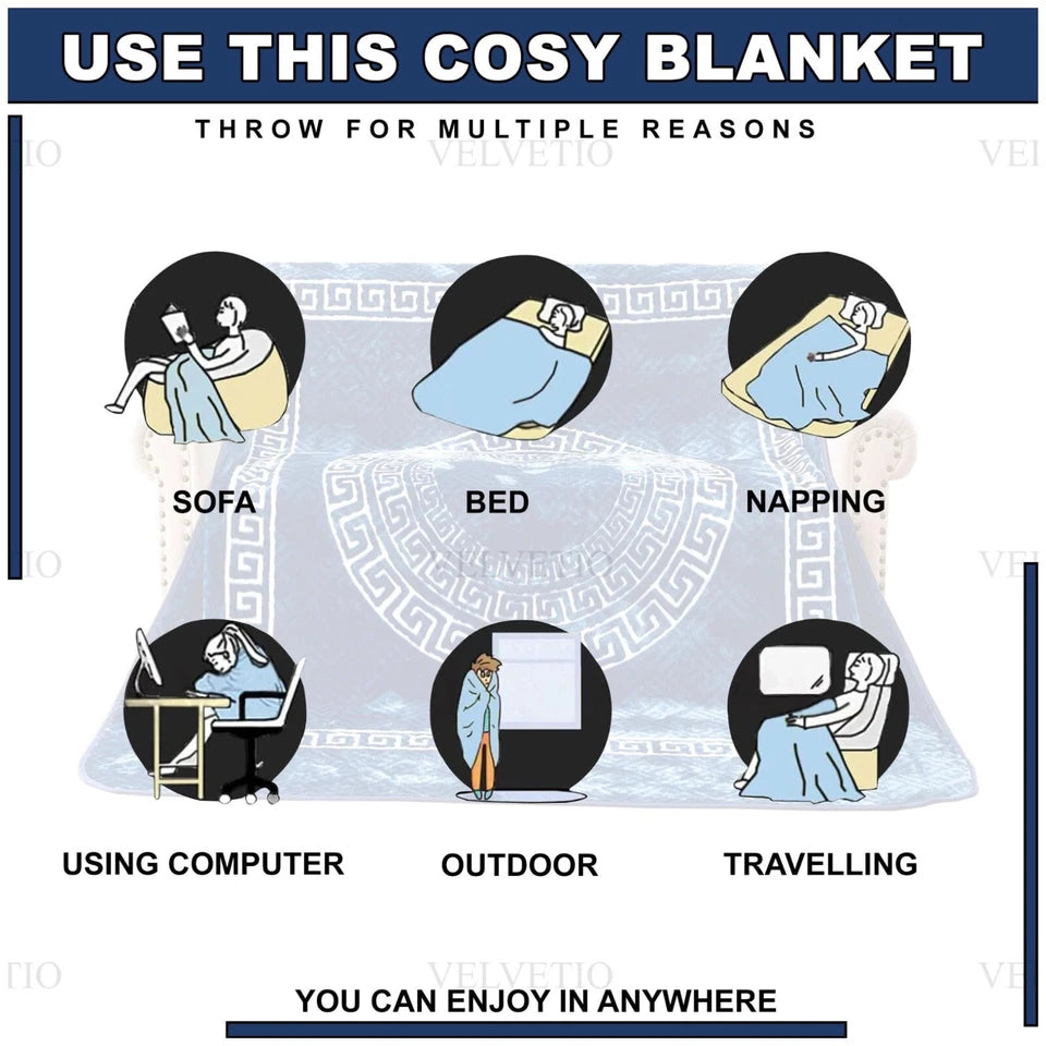 Apollo Greek Key Mink Throw 150cm x 200cm Green