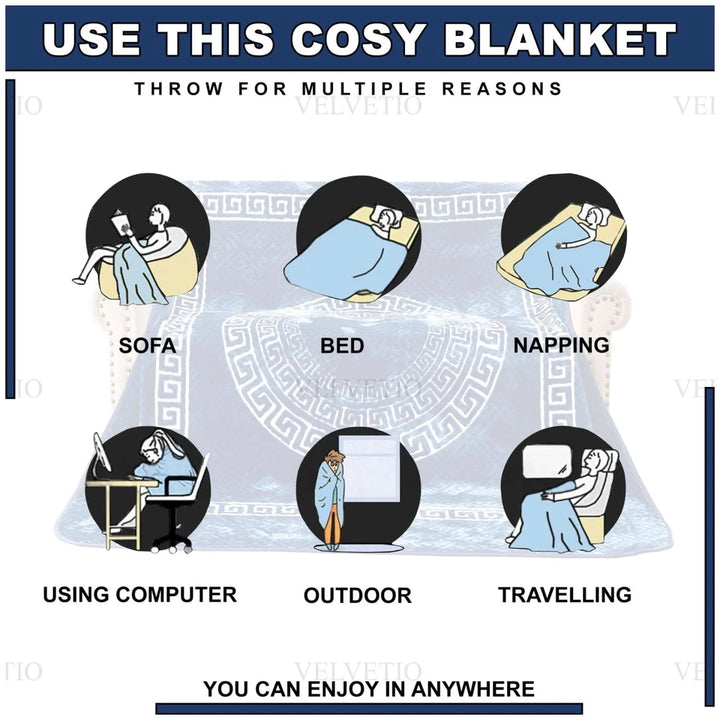 Apollo Greek Key Mink Throw 150cm x 200cm Green