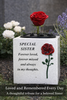 Memorial Grave Vase  Red Rose Flower Holder SISTER