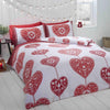 Scandi Heart Brushed Cotton Duvet Cover Set