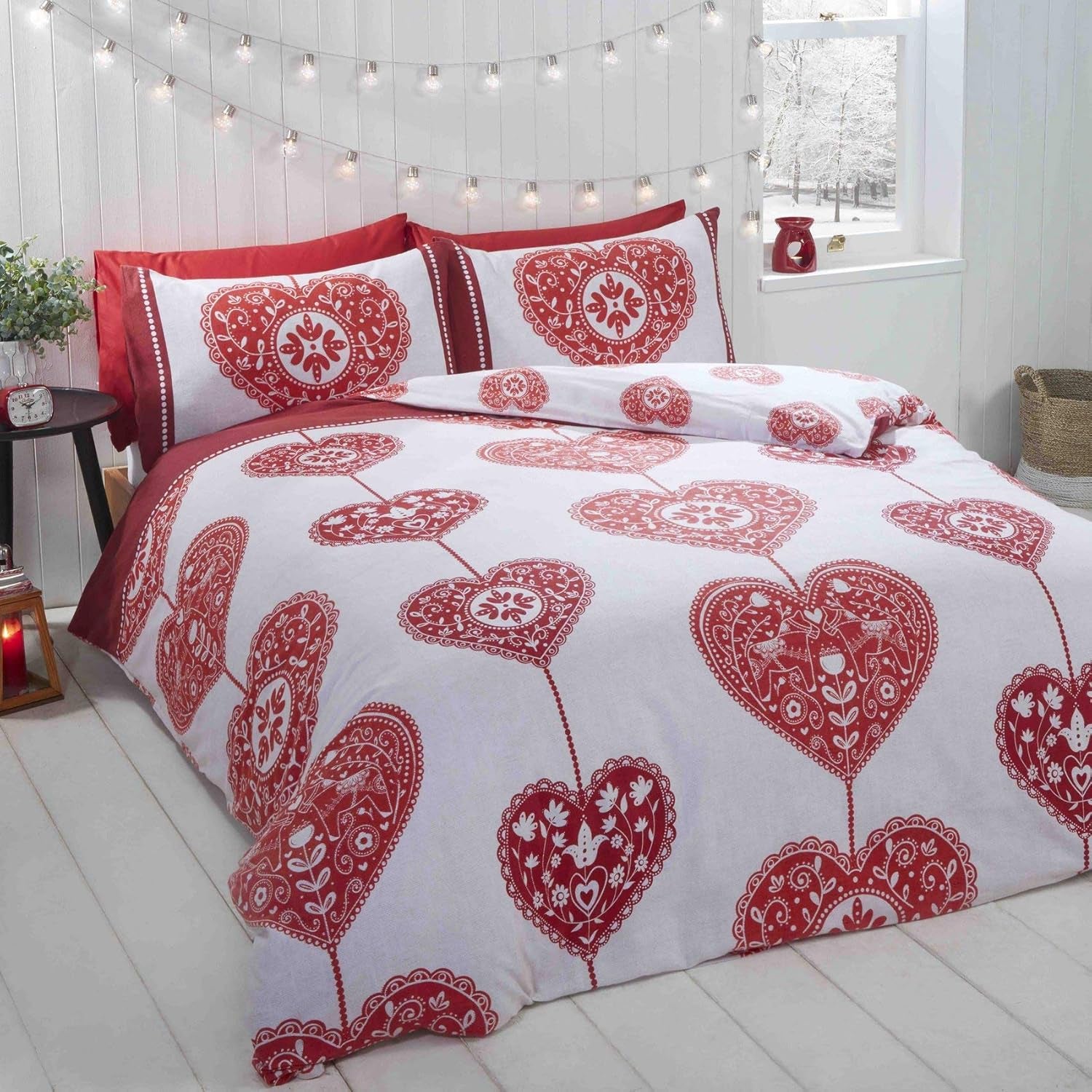 Scandi Heart Brushed Cotton Duvet Cover Set – Home Furnishing of Lerwick