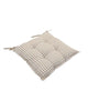 Gingham Chair Seat Pad Cushion 38cm Natural