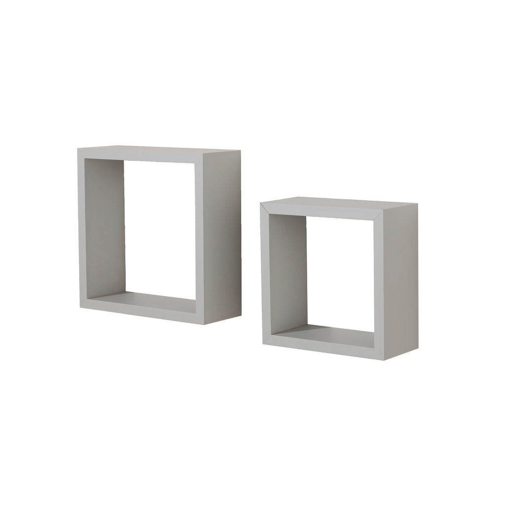 Set Of 2 Wall Cubes, Lt Grey Foil (Self Assembly) (DHD) Image 1