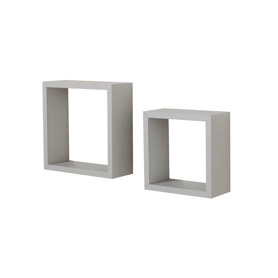 Set Of 2 Wall Cubes, Lt Grey Foil (Self Assembly) (DHD) Image 1