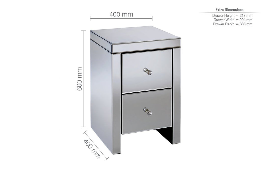 Birlea Seville 2 Drawer Bedside (DHD)