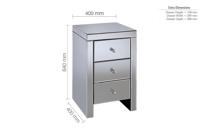 Birlea Seville 3 Drawer Bedside (DHD)
