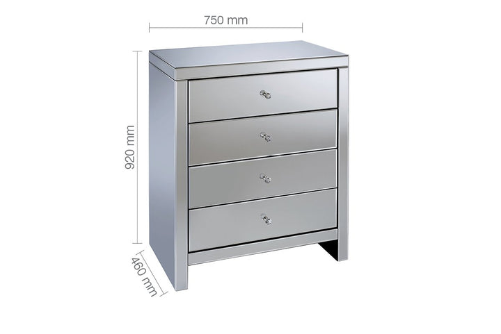 Birlea Seville 4 Drawer Chest (DHD)