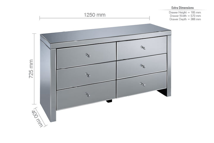 Birlea Seville 6 Drawer Chest (DHD)