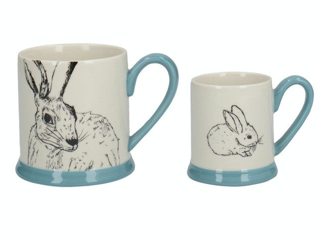 Into The Wild bunny big and little mug set
