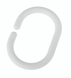 Pack Of 12 Shower Curtain Rings  White