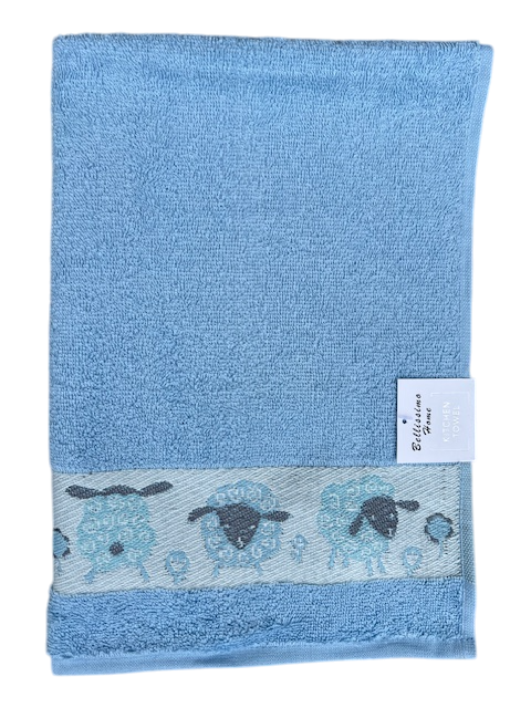 Animal Border Cotton Tea Towel Sheep