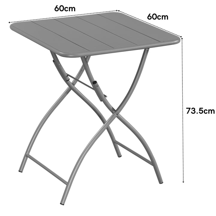 Square Bistro Folding Metal Table Moss Green (Self Assembly) (DHD) Image 2