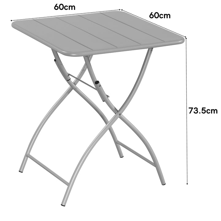 Square Bistro Folding Metal Table Terracotta (Self Assembly) (DHD) Image 2