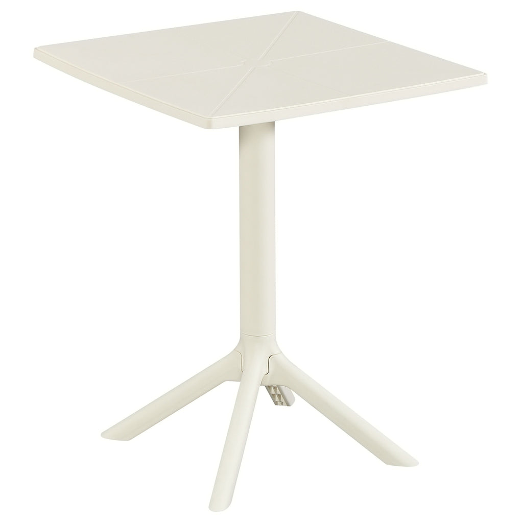 Square Bistro UV Table White And White Legs (Self Assembly) (DHD) Image 1