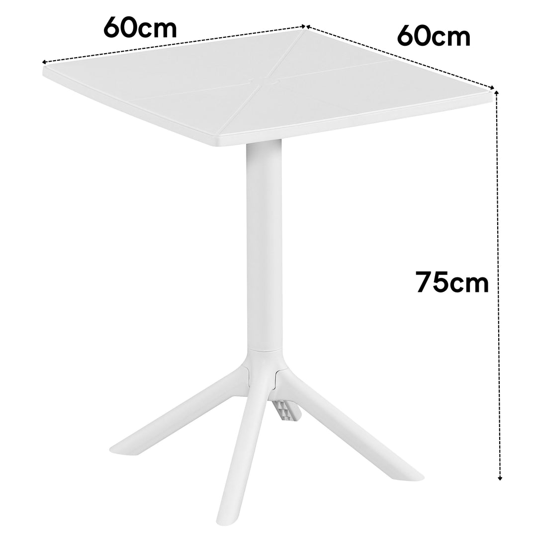 Square Bistro UV Table White And White Legs (Self Assembly) (DHD) Image 2