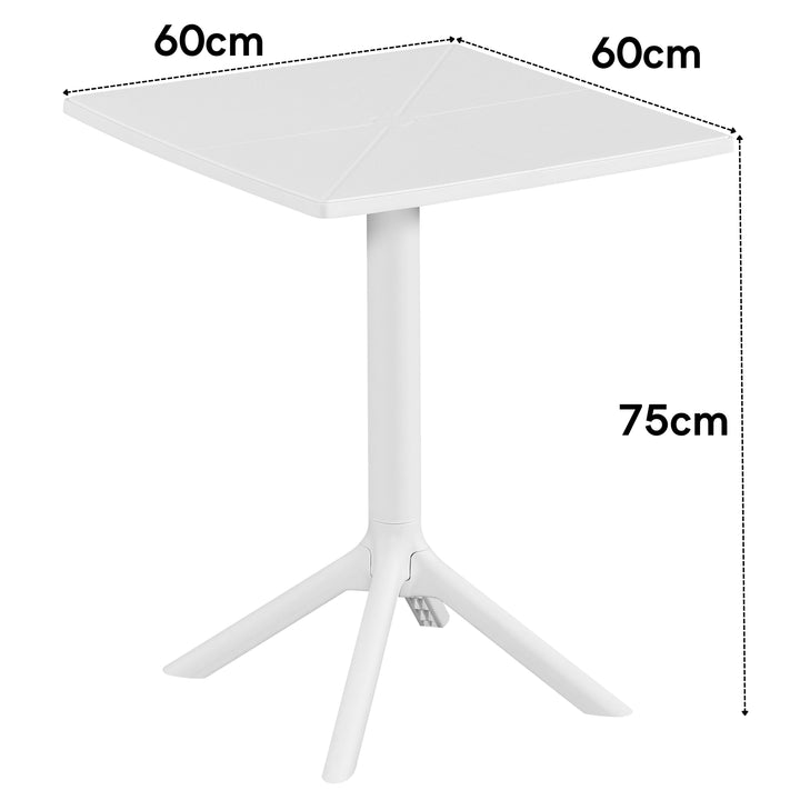Square Bistro UV Table White And White Legs (Self Assembly) (DHD) Image 2