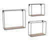 Square Set Of 3 Display Wall Shelf, Black Metal An (DHD) Image 1