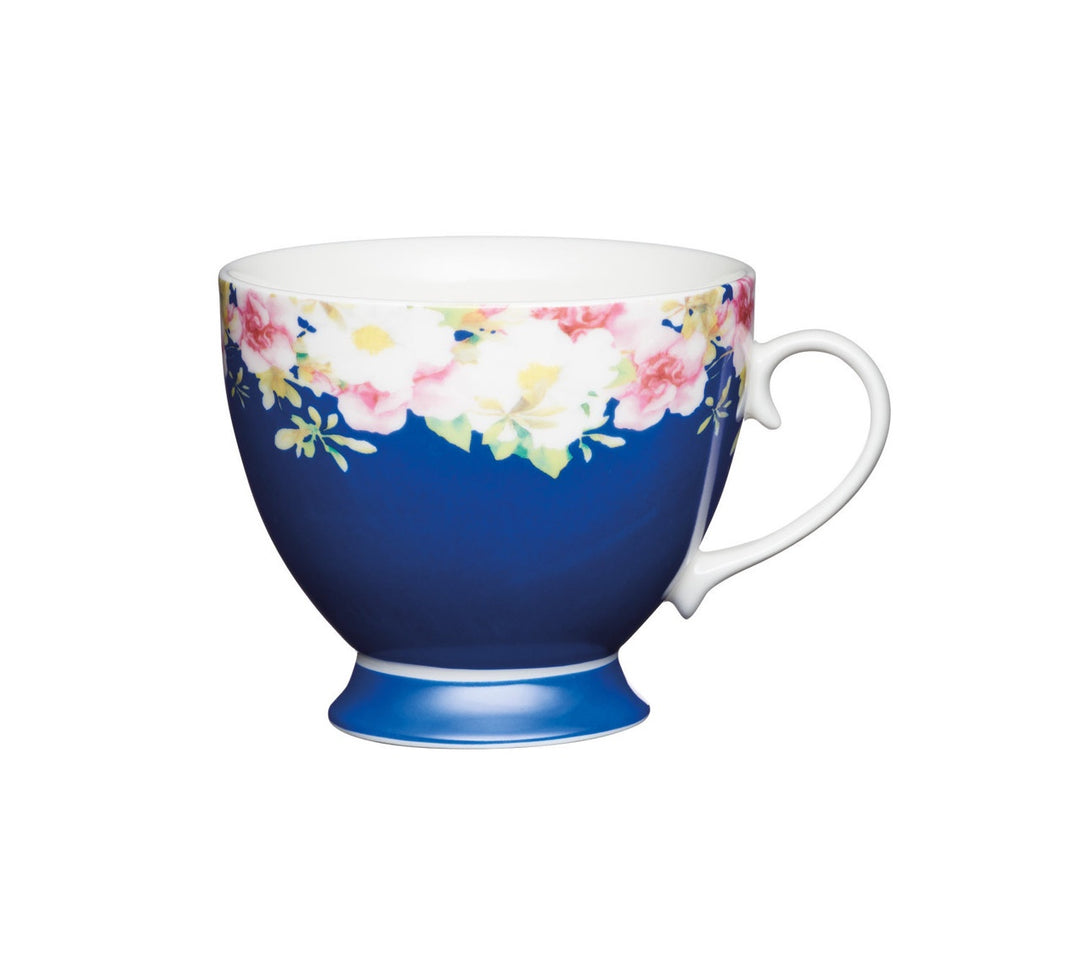 KitchenCraft  China Blue Border Footed Mug