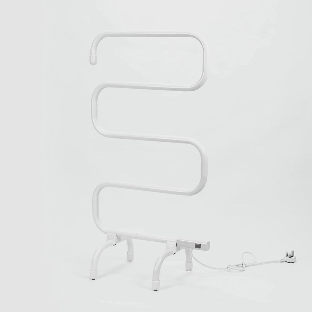 Status Home Bathroom Portable White Heated Towel Rail Clothes Airer - 100W