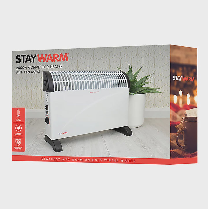 Staywarm White Convector Heater With Fan Assist 2000w