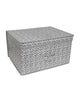 Jumbo Fabric Knitted Design Grey Storage Chests