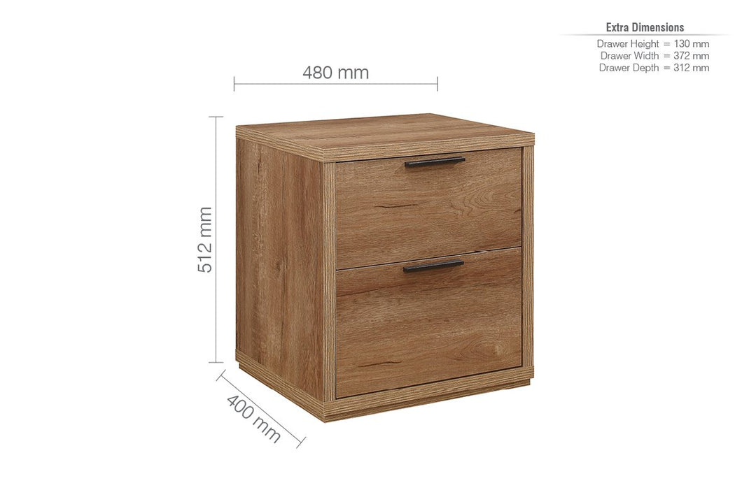 Birlea Stockwell 2 Drawer Bedside (Self Assembly) (DHD)