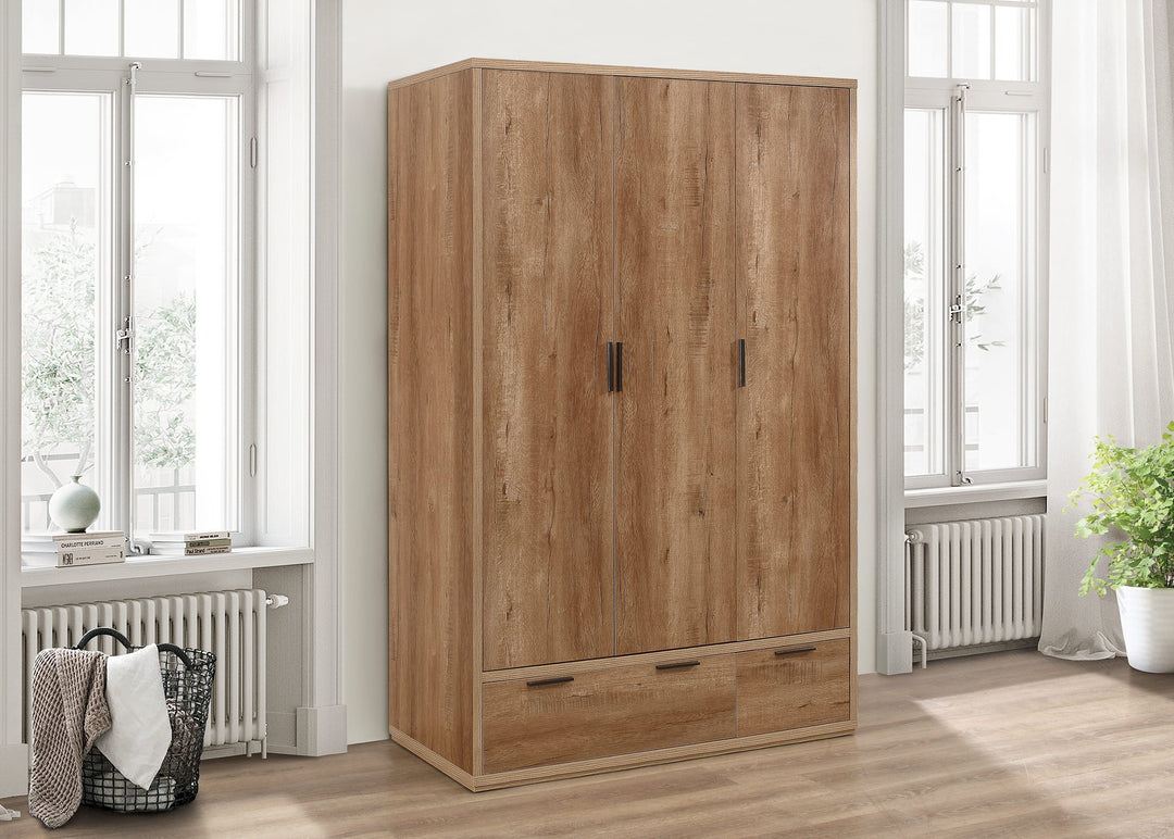 Birlea Stockwell 3 Door 2 Drawer Wardrobe (Self Assembly) (DHD)