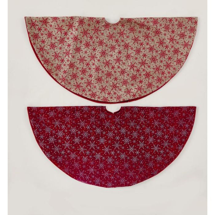 Premier 90cm Xmas Tree Skirt Snowflake Assorted Colour