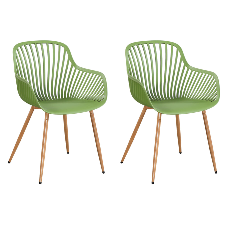 Sunray Bistro Arm Chair Moss Green UV Seat With Wood Effect Legs (pair) (Self Assembly) (DHD) Image 1