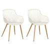 Sunray Bistro Arm Chair Plastic White UV Seat With Wood Effect Legs (pair) (Self Assembly) (DHD) Image 1