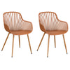 Sunray Bistro Arm Chair Terracotta UV Seat With Wood Effect Legs (pair) (Self Assembly) (DHD) Image 1